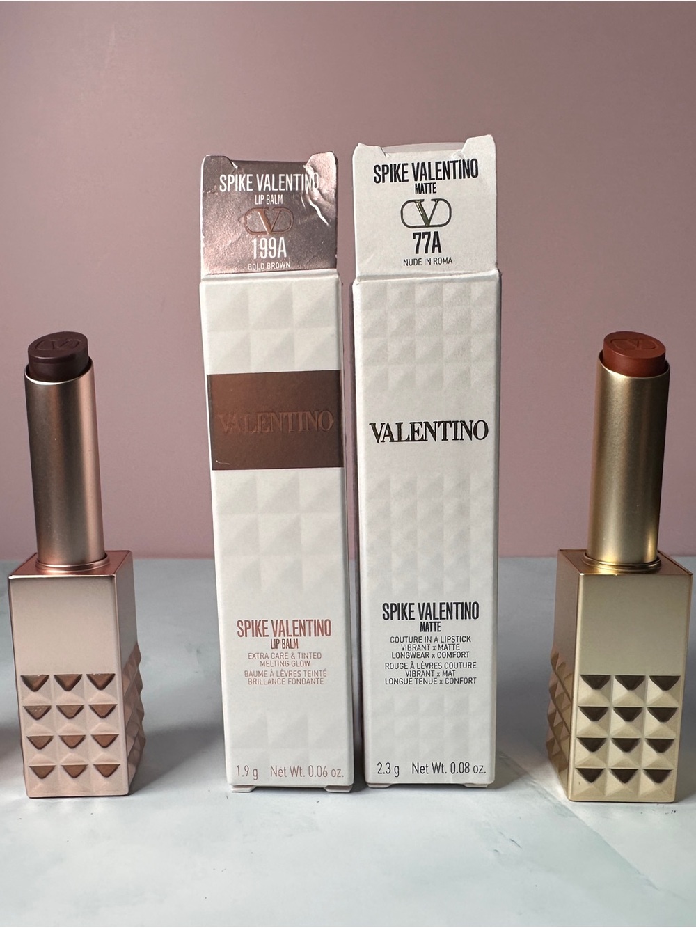 Valentino Spike Valentino Lipstick Duo — Nude Brown & Warm Copper